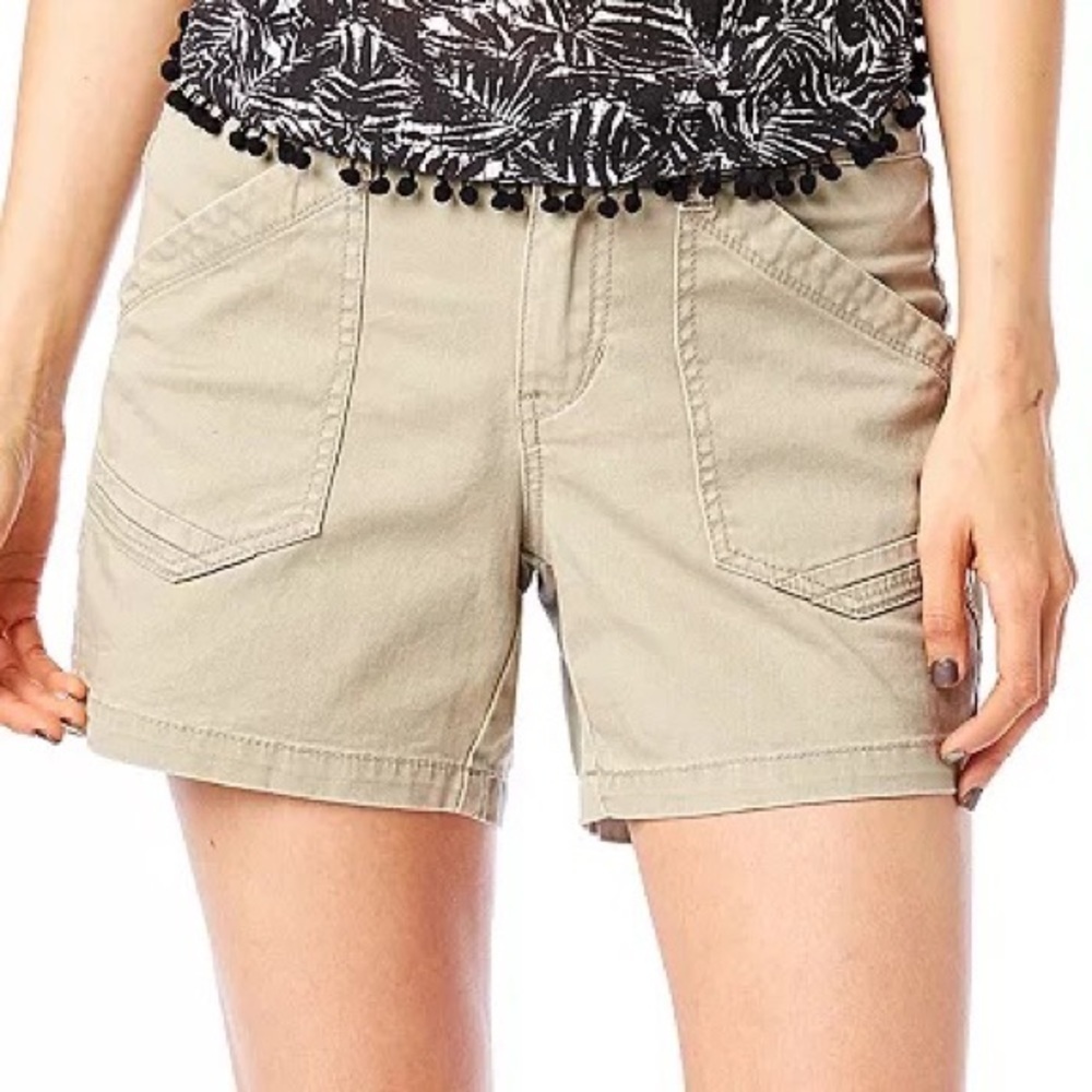 NEW‎ Nordstrom Supplies Grayson Stretch Twill Utility Shorts Tan Beige Size 16